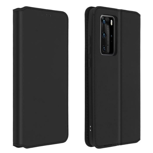 Housse - AVIZAR - Huawei P40 Pro - Folio-rahka - Ekologinen nahka - Musta Svart