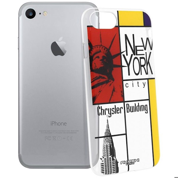 Coque Beskyttelse Hård iPhone 7 og iPhone 8 - Akashi Frihedsstatue Vit