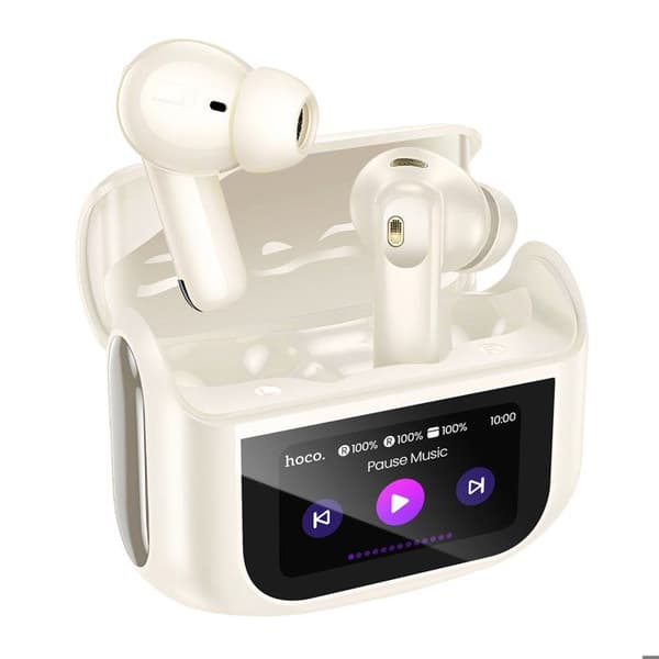 Trådlösa hörlurar - HOKO - TWS - Bluetooth 5.4 - ANC & ENC - LED-touchfodral - Vit Vit