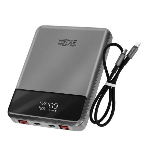 Powerbank 20000mAh 2 USB-C 100W + 2 USB 22,5W 4smarts Enterprise Slim Grey Grå