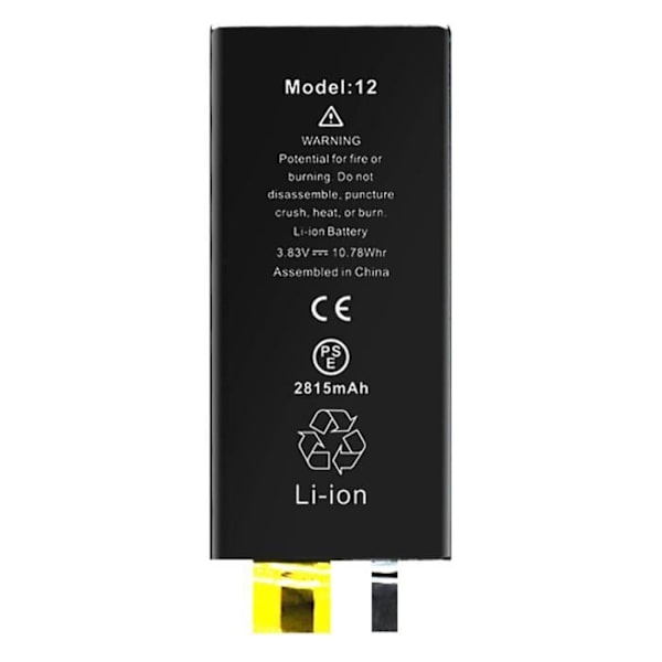Akku ilman BMS:ää iPhone 12:lle ja iPhone 12 Prolle Kapasiteetti 2815 mAh Svart