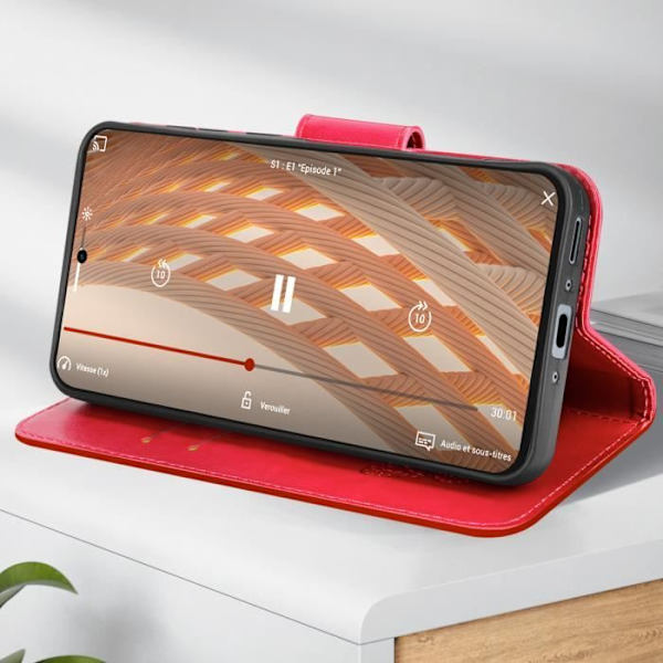 Taske til Samsung A35 5G Butterfly tegnebog med håndstrop Pink
