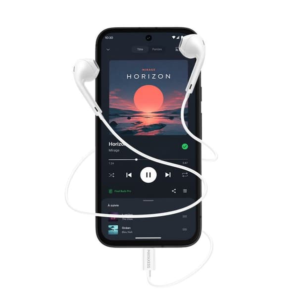 USB-C Kablede Høretelefoner til Pixel 8a med Indbygget Mikrofon Mayaxess Hvid Vit