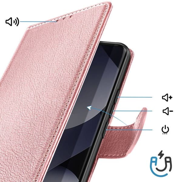 Xiaomi Redmi Note 15 4G / 5G Chesterfield Serie Plånboksfodral Ställfunktion Rosa Ros