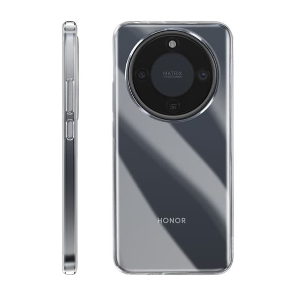Honor Magic 8 Lite -puhelimen ultra-ohut läpinäkyvä silikonikuori Vit
