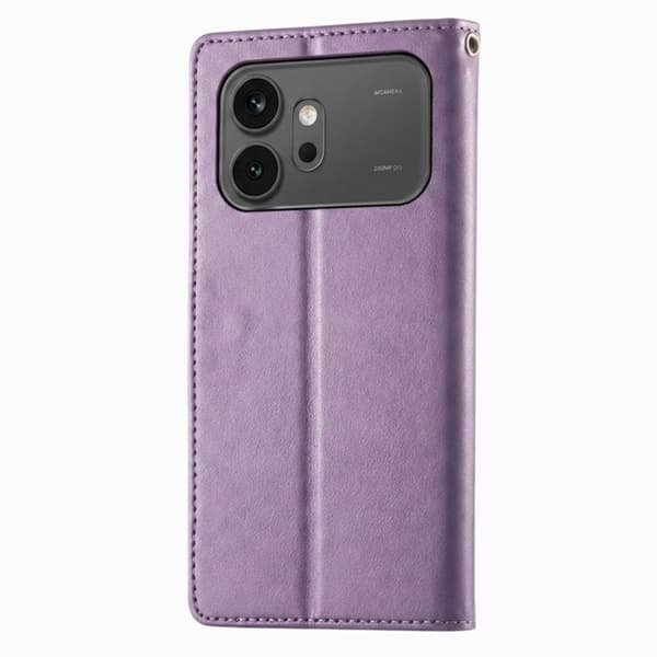 Plånboksfodral för Honor 600 Blommönster med Videostöd Lila Violett