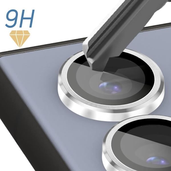 Kameraskydd - ENKAY - Samsung Galaxy S24 Ultra - 9H härdat glas - Paket med 3 - Silver Grå