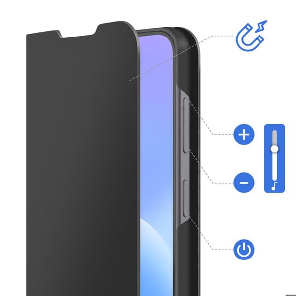 Flip Wallet-etui til Galaxy A57 med kortpladser Samsung Sort Svart