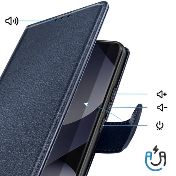 Xiaomi Redmi Note 15 4G / 5G Chesterfield Serie Plånboksfodral Ställfunktion Mörkblå Blå