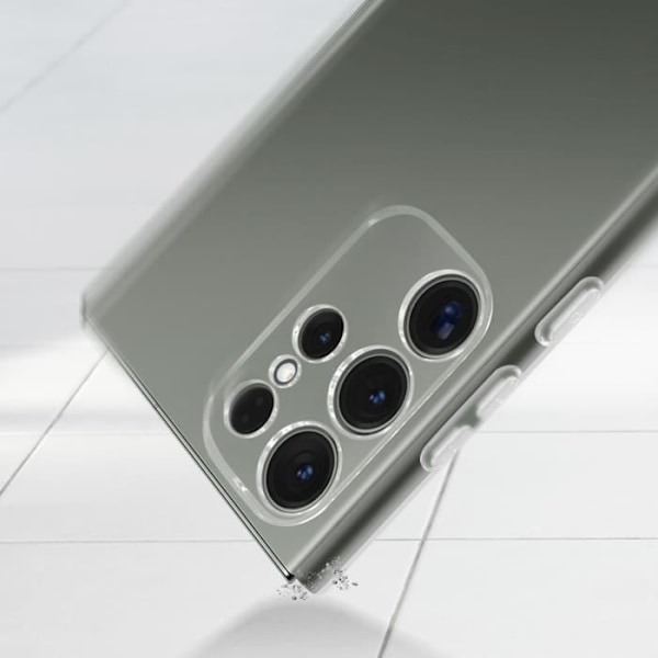 AVIZAR Skyddsfodral till Samsung Galaxy S23 Ultra - Genomskinlig silikon - Kameraskydd Vit