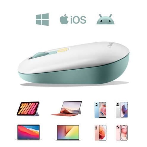 LinQ Bluetooth-mus + USB-dongel, vit Vit