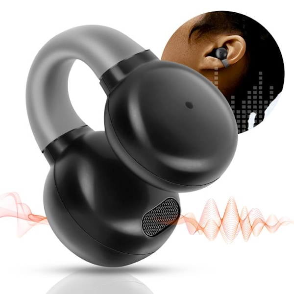 Trådløse hovedtelefoner Clip Air Conduction Mikro Telefon Touch LinQ Sort