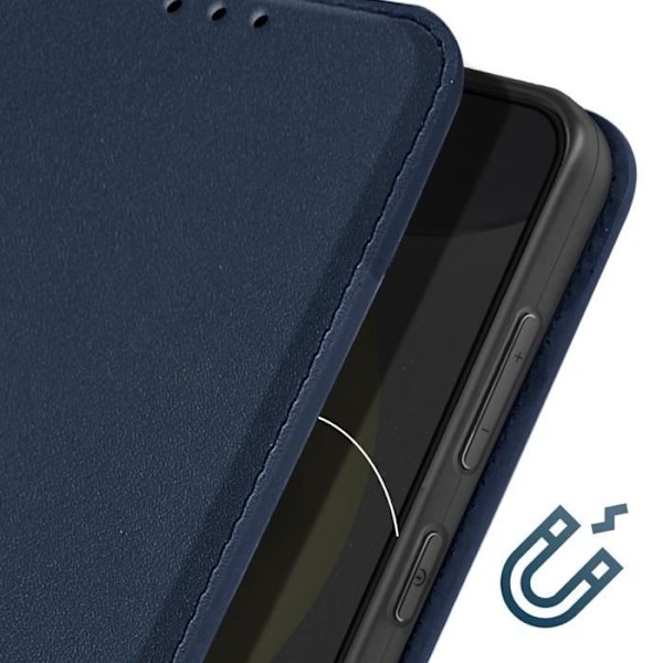 Fodral till Samsung Galaxy S24 - AVIZAR - Korthållare, Videostöd, Magnetic Flip - Blå Blå