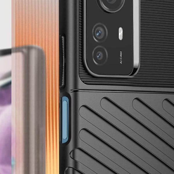 AVIZAR mjukt skyddsfodral för Xiaomi Redmi Note 12S - Anti-halk randigt design svart Svart