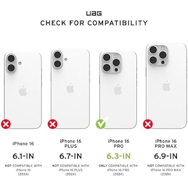 Urban Armor Gear Metropolis LT MS Cover Kompatibel med Apple iPhone 16 Pro Case (Beskyttelse i Overensstemmelse med Militære Standarder) kevlar olivgrön