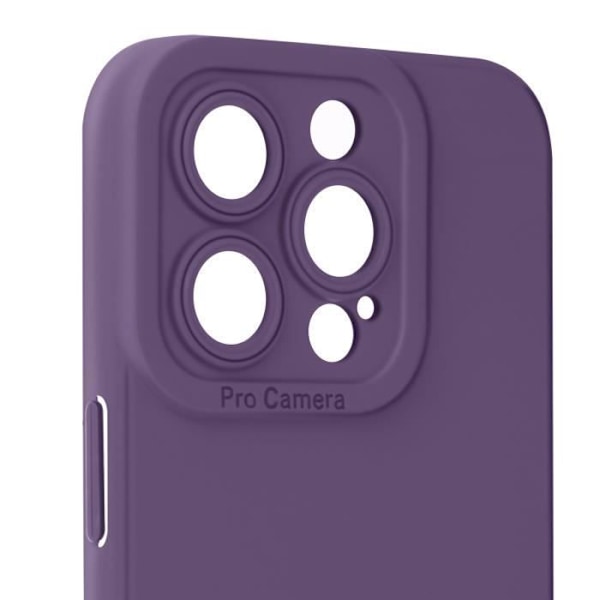 Suojakuori iPhone 15 Pro Max Silicone Matt -kameralle Tumman violetti Lila