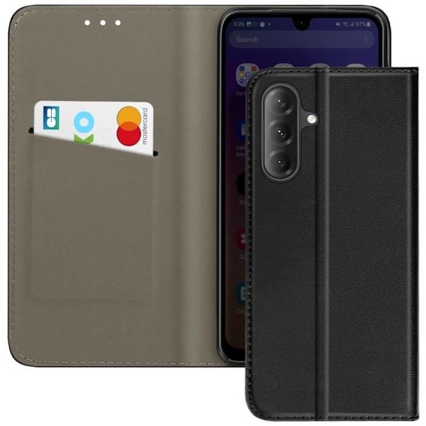 Samsung Galaxy A26 Fodral med Magnetiskt Portföljstöd Svart Svart