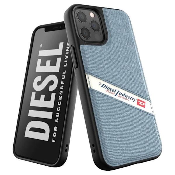 Fodral för iPhone 12 och 12 Pro Anti-fall 1,5 m Denim Denim Coating Diesel Blue Blå
