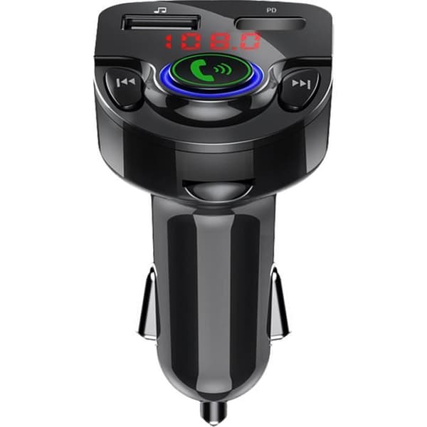 USB A+C biloplader - Bigben - 25W - FM transmitter - Sort - Håndfri Svart