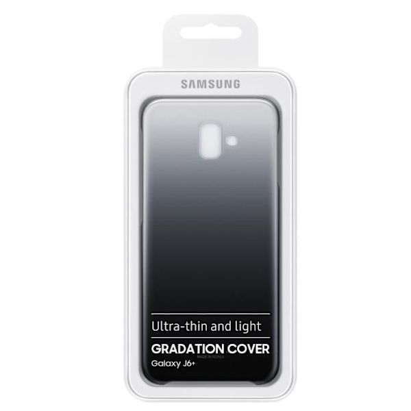 Samsung J6+ hårdt etui Sort og gennemsigtigt