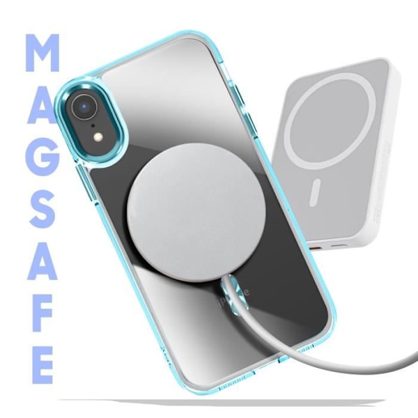 MagSafe-kuori iPhone XR: Sininen lasipinta Blå
