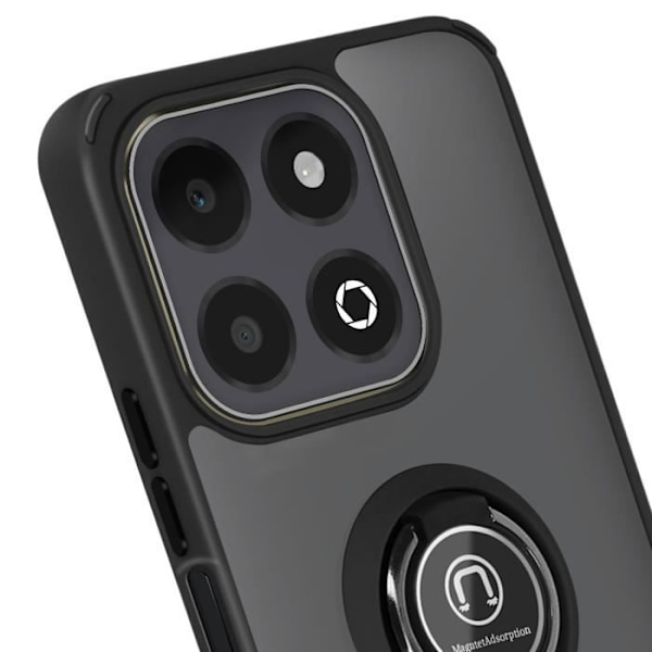 Coque til Honor X6b med Metalring Video Support Sort Svart