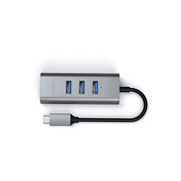 USB Hub - Satechi - USB-C 4 i 1 - Siderisk Grå - 3 USB-porte - RJ45 Ethernet-port