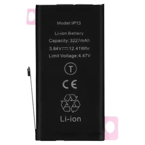 iPhone 13 internt batteri - Kompatibel A2628 - 3227mAh - Sort - CE & RoHS kvalitet