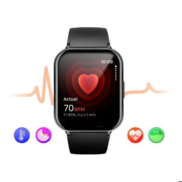 Sportig Smartklocka TFT Bluetooth IP68 Hälsospårning Serie Titmo E‑100 Svart Svart