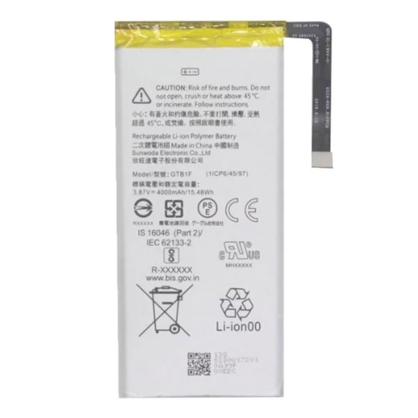 Internt batteri - Google Pixel 5 - G823-00172-01 - 4000mAh - Säker laddning