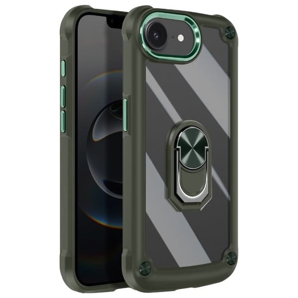 Cover til iPhone 17 med Forstærkede Hjørner og Magnetring Grøn Grön