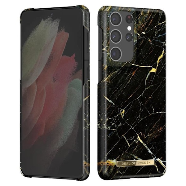 Taske til Samsung S21 Ultra Marbled Luxury fine Port Laurent Marble iDeal of Sweden Sort / Guld