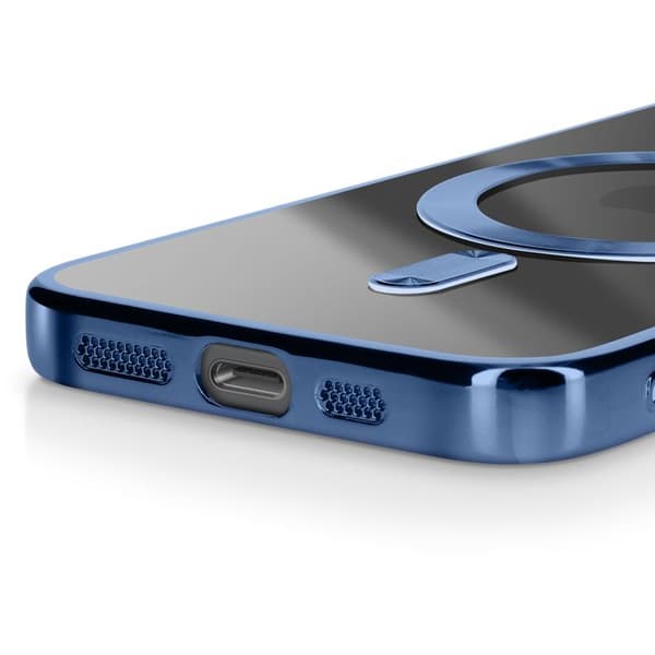 iPhone 17e cover med kromkant, MagSafe-kompatibel, blå Blå