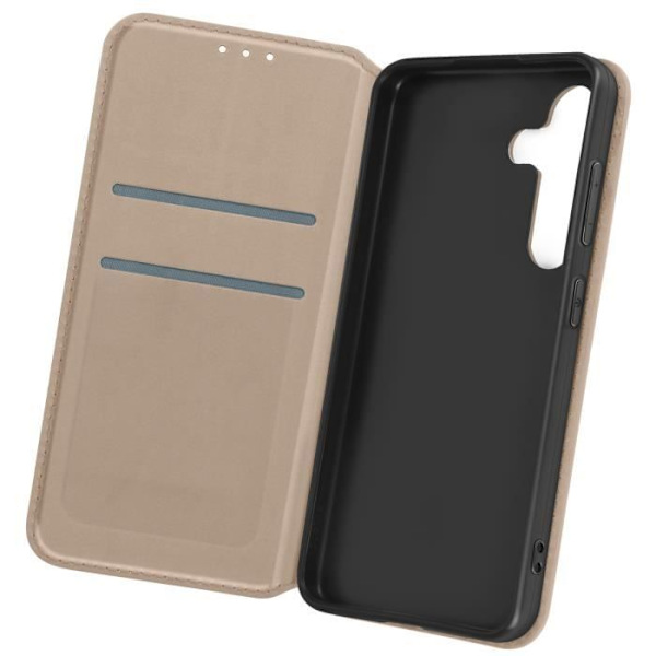 Fodral för Galaxy S24 Plus-korthållare Videostöd Magnetic Flip Gold Gul