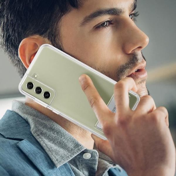 Skydd - Samsung - Galaxy S21 FE - Transparent Ställande Skal - Genomskinlig Vit - Ultrafin och lätt Klar vit
