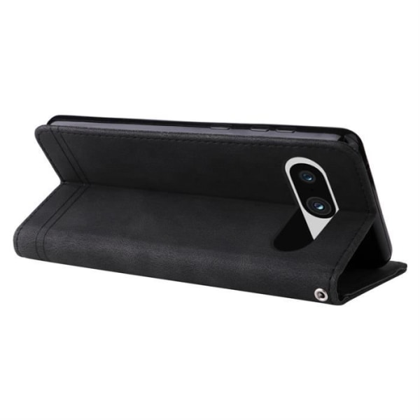 Cover til Google Pixel 8, Premium Protective Læder Wallet Case med [kortpladser] [Magnetisk] (sort) SMF59 Svart
