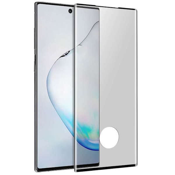 Näyttösuoja - AVIZAR - Galaxy Note 10 Plus - Kaareva Temperoitua Lasia - Ultra-ohut - Iskunkestävä Transparent, svart