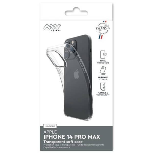 MYWAY FRANCE TRANSPARENT MJUKT FODRAL IPHONE 14 PRO MAX Transparent