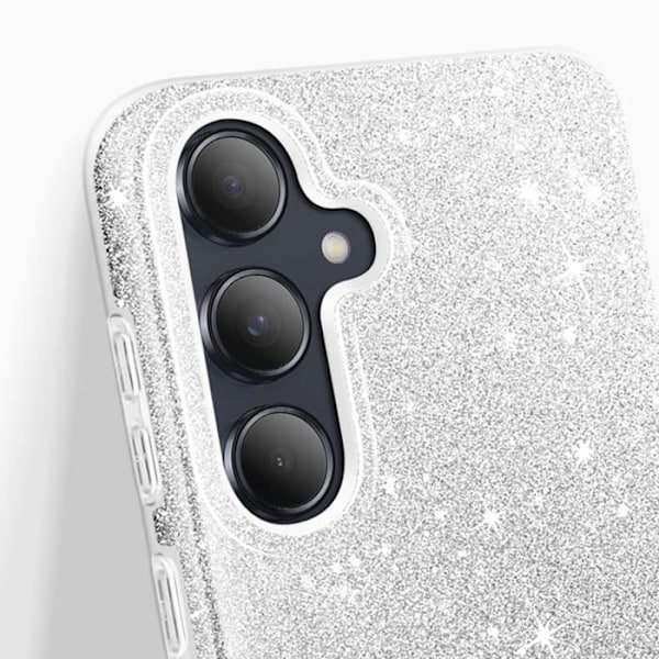 Samsung Galaxy A55 Hienosilikoninen Hopea Kimallekuori Grå