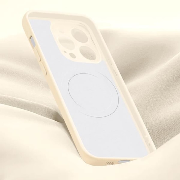 Coque Magsafe - AVIZAR - iPhone 15 Pro Max - Silikone Soft-touch - Hvid beige - Modstandsdygtig beskyttelse Vit