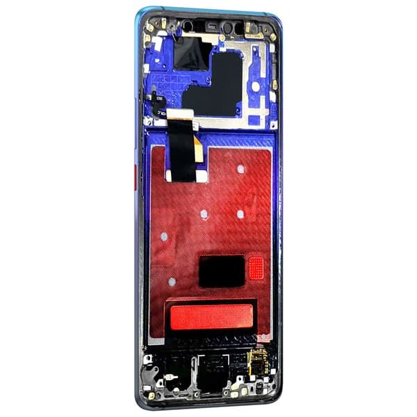 LCD-skärm + Touchglas för Huawei Mate 20 Pro med Blå Ram Blå