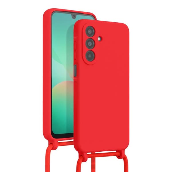 Siliconfodral för Samsung Galaxy A26 med röd nackrem Röd