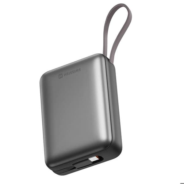 Ekstern Batteri - SWISSTEN - 20000mAh - USB-C og Lightning - LCD-skærm - 22.5W Grå