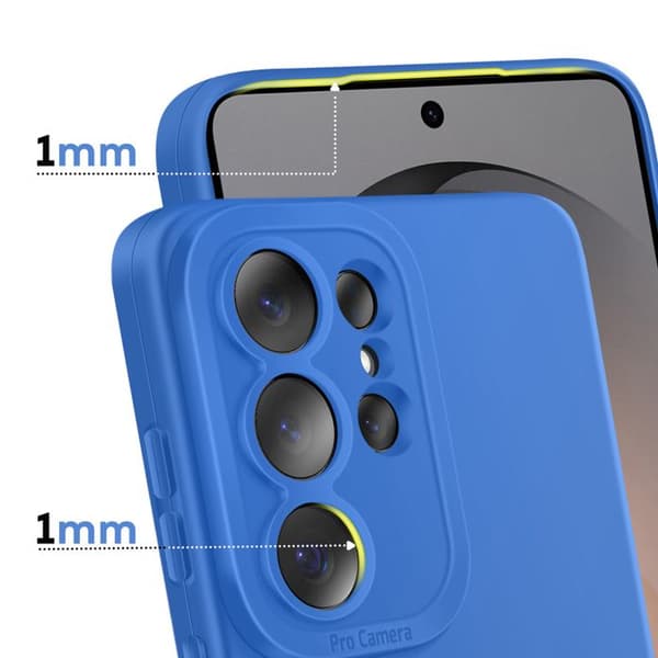 Siliconfodral för Galaxy S26 Ultra med förstärkt kamerablock i blått Blå