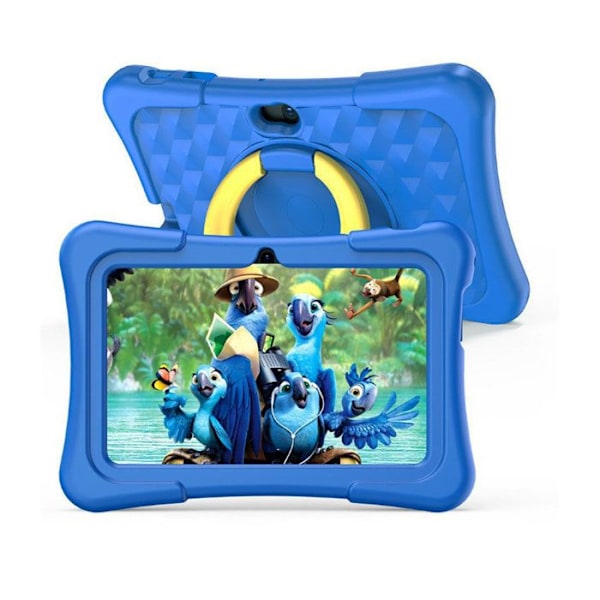 7" Opettavainen Tabletti Lapsille Android 11, Sininen Iskuja Kestävä Kuori Blå