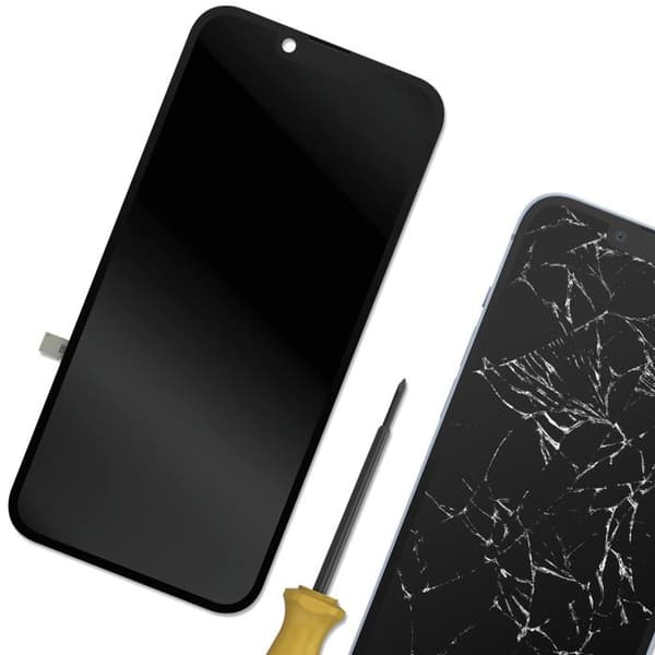 Skærm til iPhone 14 LTPS-panel med forsamlet berøringsglas i sort Svart