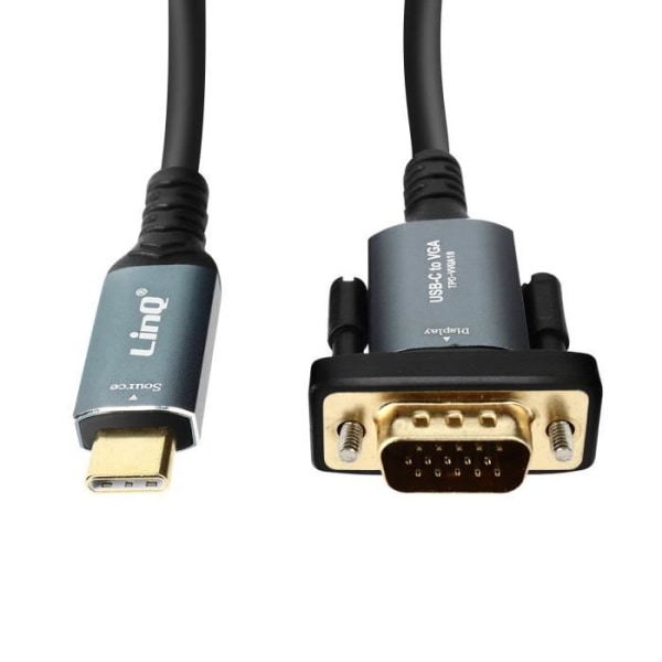 Kabel USB-C till VGA Full HD 1080p Plug and Play Längd 1,8 m LinQ