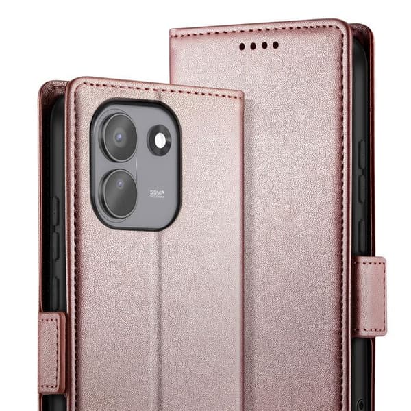 Pungetui til Redmi Note 17 Pro Max Smart Book Serie med Støtte i Rose Guld Roséguld
