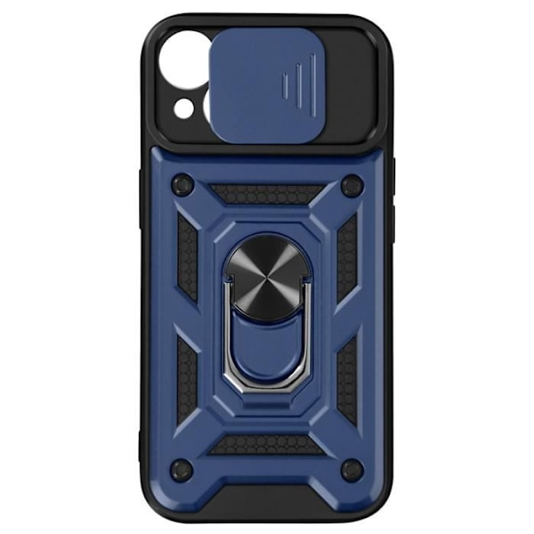 Coque för iPhone 15 - MAYAXESS - Ring Stödhållare Skjutbar Kameraskydd - Blå - Stötresistent - Bi-material Blå