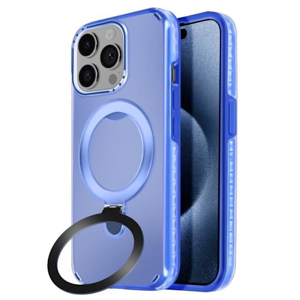 Coque MagSafe - iPhone 15 Pro Max - Stødabsorberende - Fleksibelt Stativ - Blå Blå